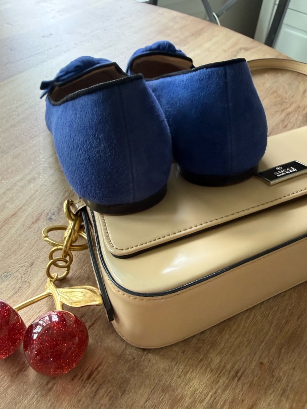 Prada blue suede bow ballerina moccasins flats 7 - Picture 4 of 5